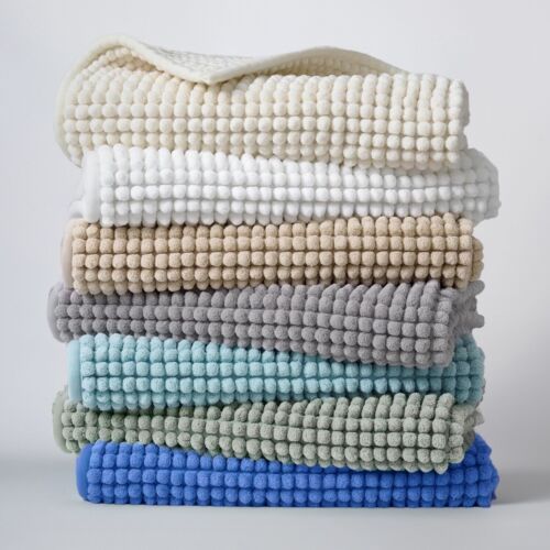 Chenille Bobble Bath Mat Non Slip - 100% Microfibre Easy Care Supersoft Bath Rug - Picture 2 of 90