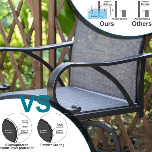 Patio Bar Stools Set of 2 Swivel Barstools Bar Height Chairs Outdoor Bar Chair - Picture 6 of 7