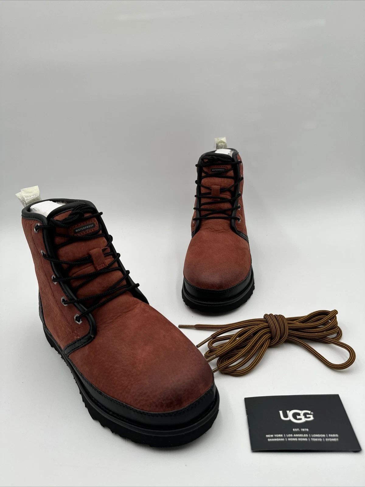 UGG HARKLEY WATERPROOF RED OXIDE LEATHER MEN'S HIKING BOOTS SIZE US 5/ UK 4