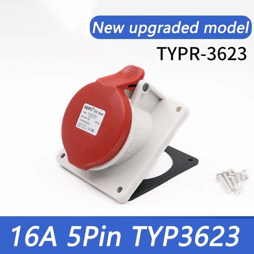 16A 5 PIN RED INDUSTRIAL PLUGS & SOCKETS 3 PHASE 3P+N+E IP44 MALE/FEMALE - Picture 7 of 15