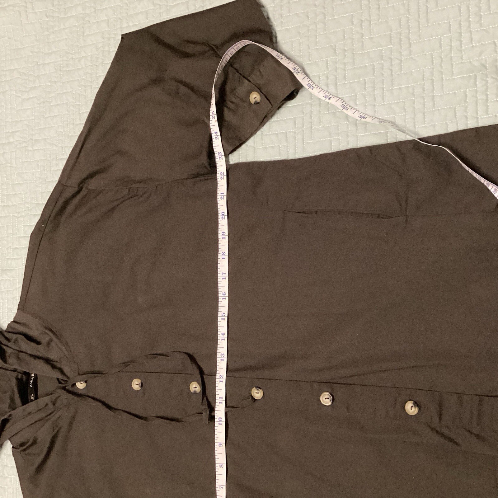 Zara Basic Big Button Front Hooded Long Sleeve Bl… - image 2