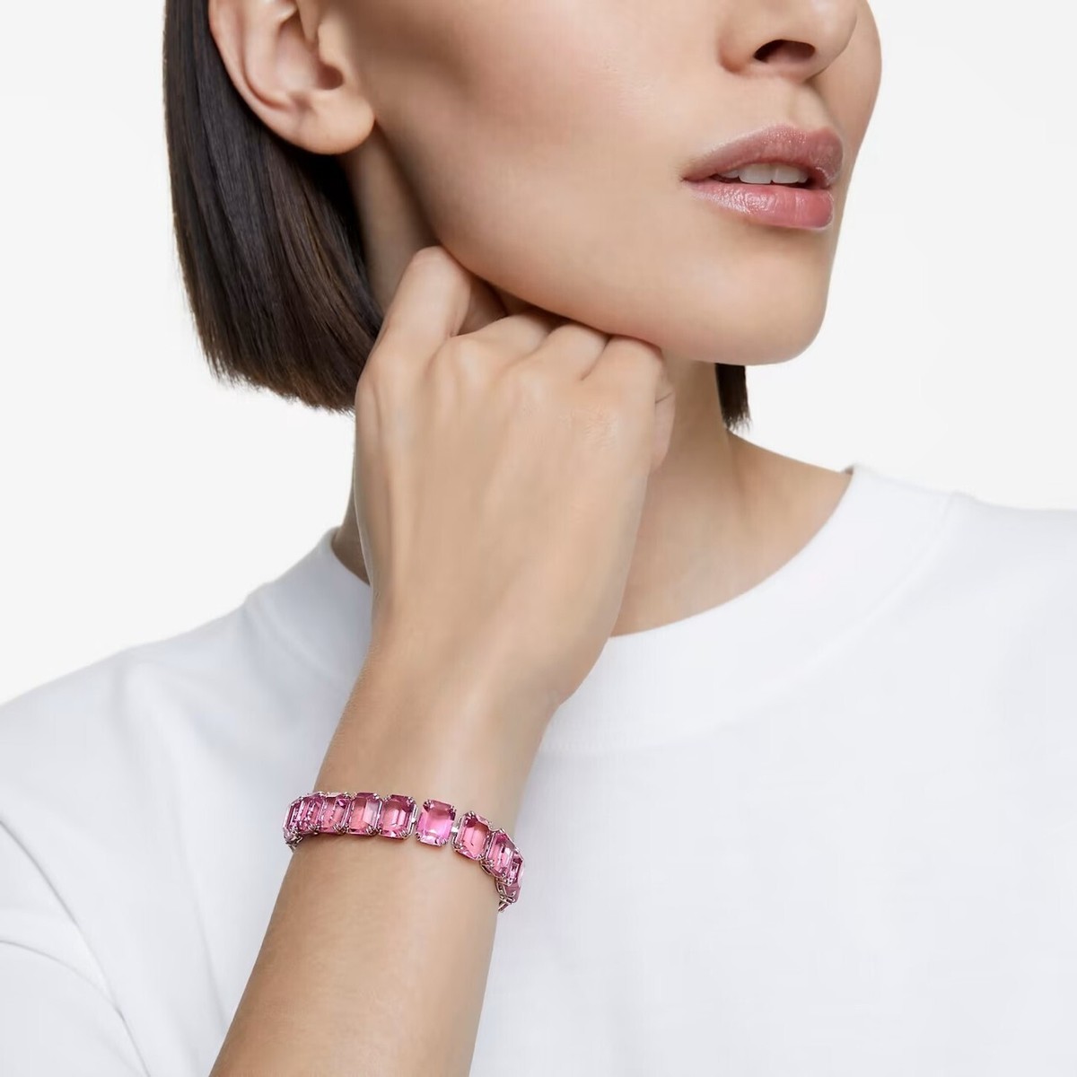 SWAROVSKI ブレスレット 5273636 Pink Crystaldust chj5273636 Swarovski Crystaldust Fuchsia Pink Crystal Cuff Bangle 5.8