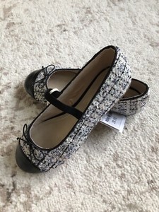 zara tweed flat shoes