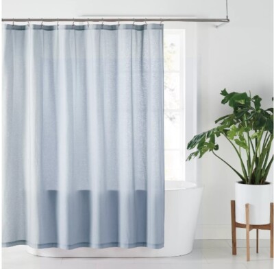 Nestwell 72-Inch x 72-Inch Solid Hemp Shower Curtain in Light Blue Fog