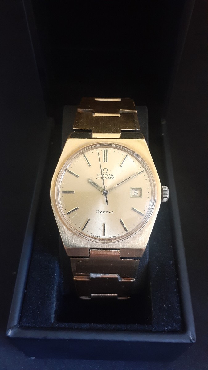 ヴィンテージ オメガ Ref.166.0099 Cal.1481 OMEGA OMEGA GENEVE Men Gold Dial Auto calendar 1972 Cal. 1481 Ref
