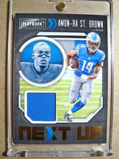 2021 Amon-Ra St. Brown Panini Playbook Rookie Next Up Jersey/Patch RC MINT 🔥🔥