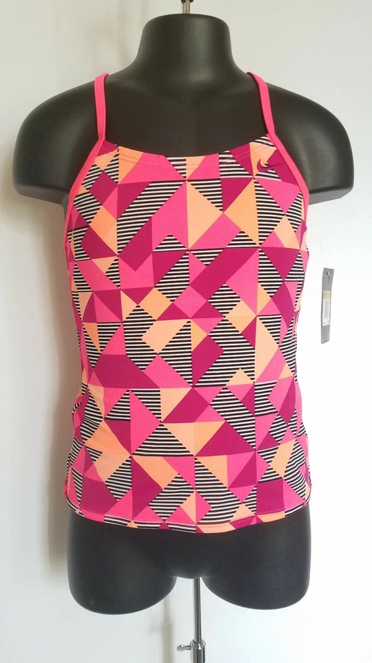 NIKE Girls Kids Youth Size10 Multicolor Geo Print Tank Top Racerback T Shirt $46 - Image 3 of 4