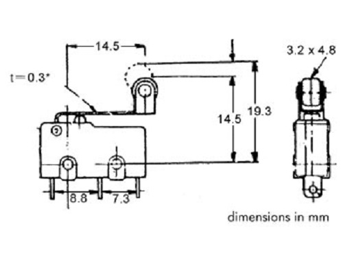 Velleman MS5-R MICROSWITCH 5A, LEVER WITH LONG ROLLER - Bild 3 von 4