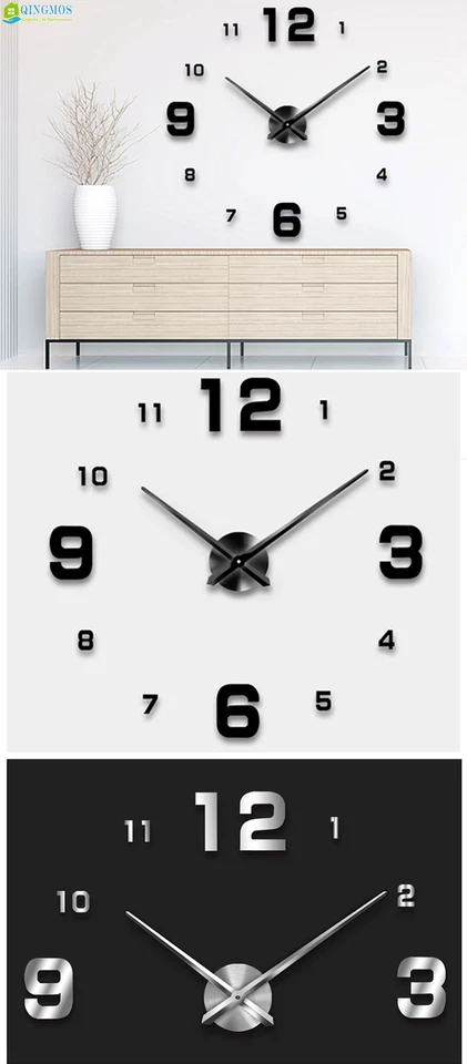 Acrylic Stickers Wall Clock Watch Decor Living Room Quartz Needle Modern Design - Image 4 of 4