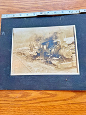 Cabinet Photo Saddle Tank Logging Steam Train Locomotive Antique Old RR Crew
