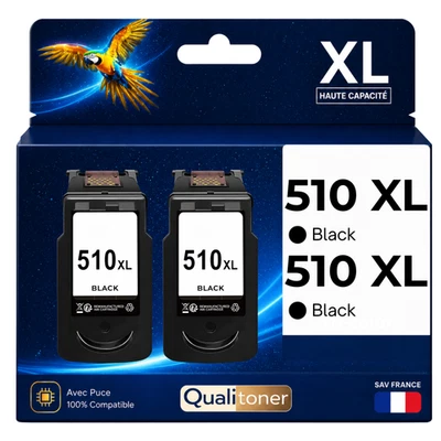 Pack 2 Cartouches compatible pour Canon PG510 Noir - Photo 1/4