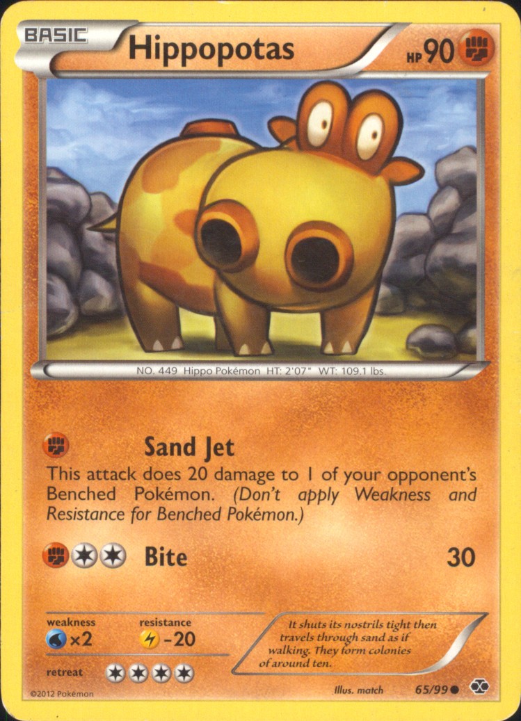 Hippopotas 65/99 Common Next Destinies Pokemon Damaged