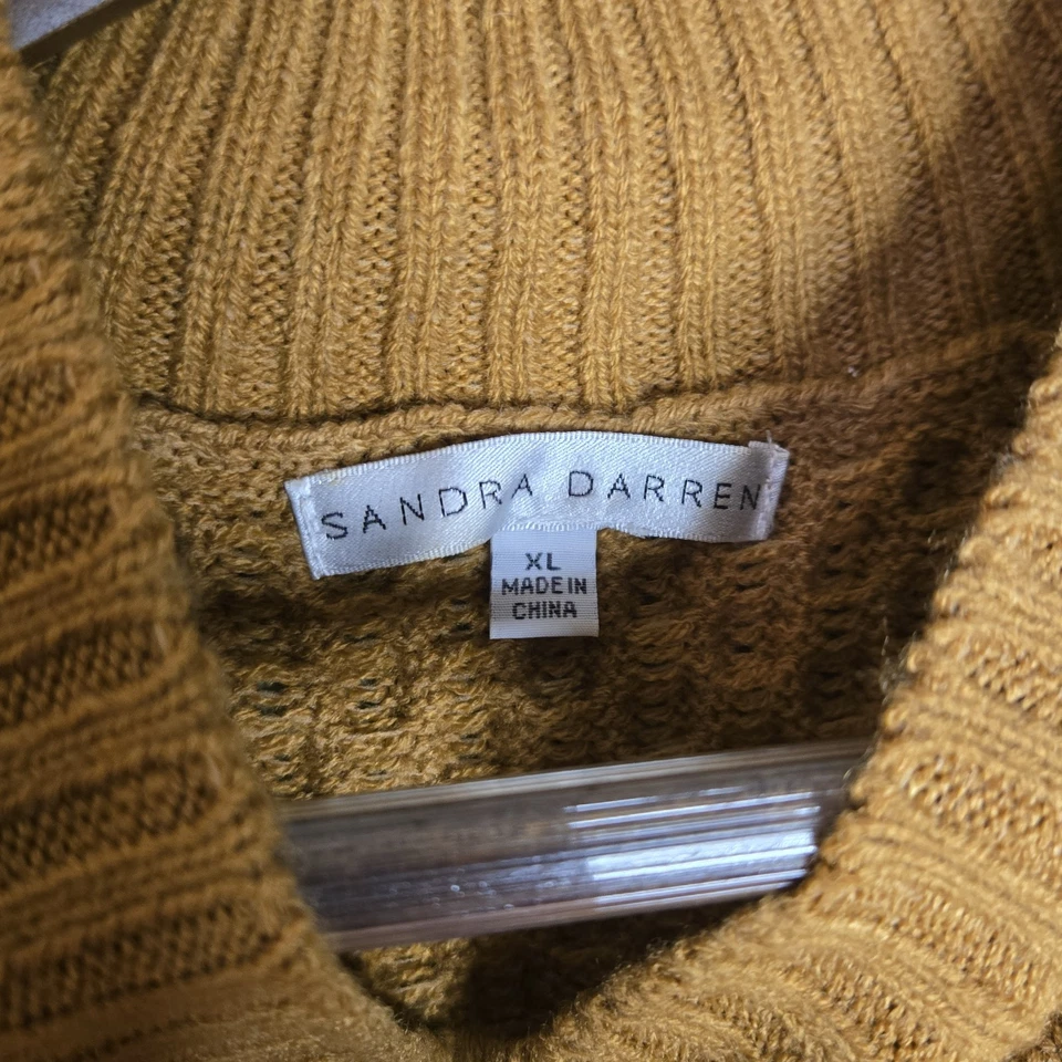 Mujer Suéter Vestido Grueso Tejido con Cable XL X-grande Naranja Quemado Manga Larga Foto 4 de 4