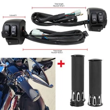 1 Inch Motorcycle Handlebars Control Switches + Hand Grips For Harley 1996-2012