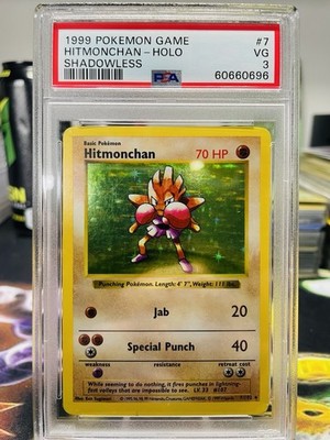 1995 hitmonchan pokemon card PSA 8 NM- MT main image 0