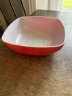 Pyrex 2 1/2 Qt Red Bowl 525B-025 A-1Ovenware Square Mixing Made USA Vintage
