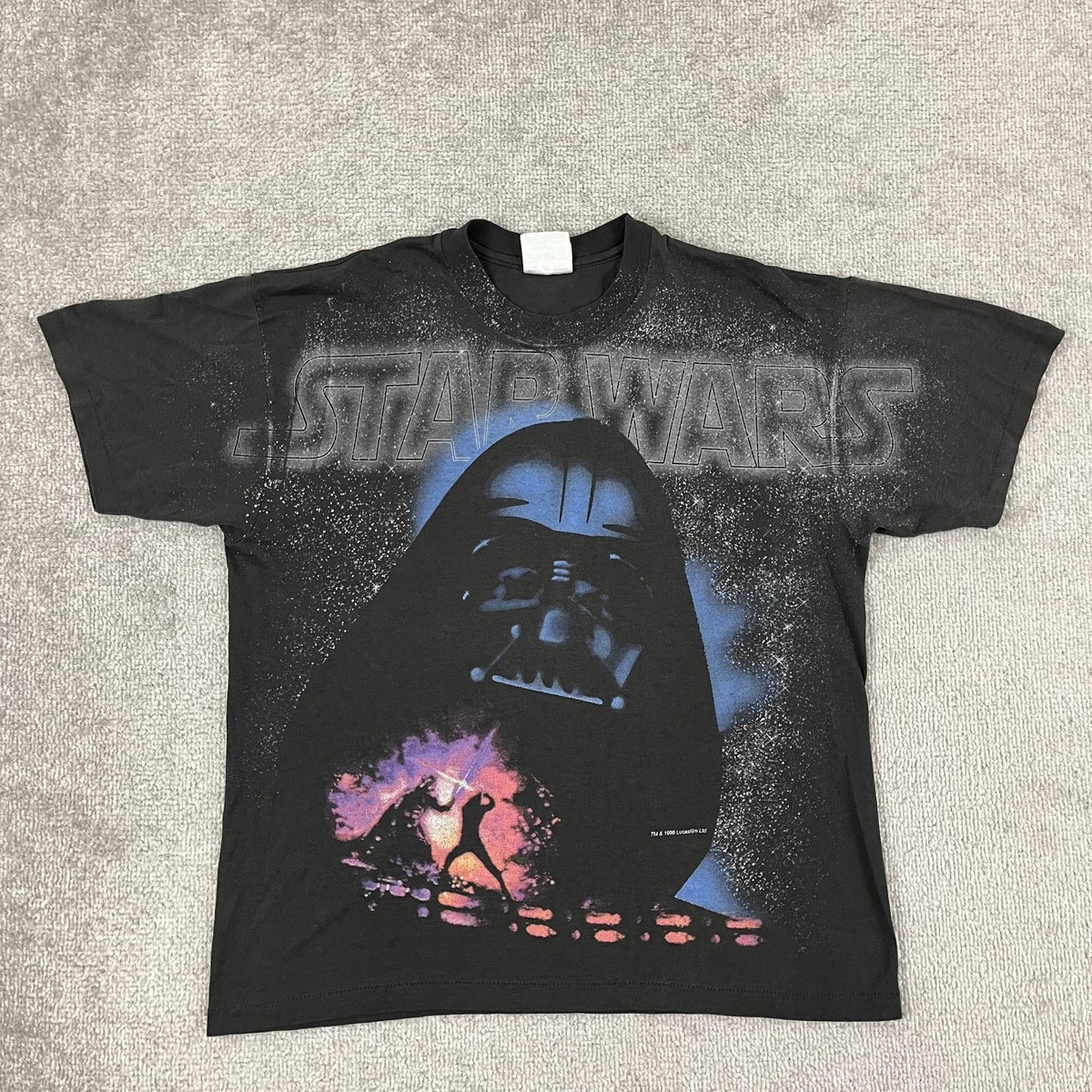 VTG Star Wars Shirt Adult S/M 24 x 19 Darth Vader AOP All Over