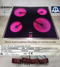 Bosch NKE625A01 Kochfeld m. Schott Ceran® Glaskeramik.Edelstahlrahmen.GARANTIE !