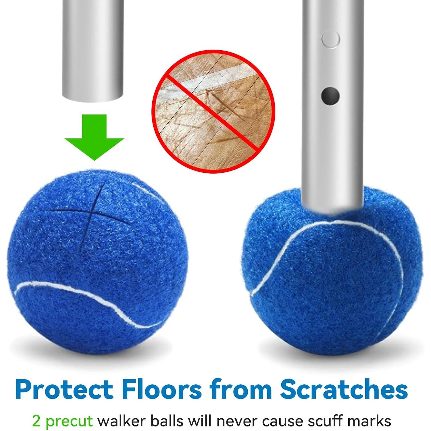 Folding Walker with 2 Precut Tennis Balls Supports Up to 350 Pounds,