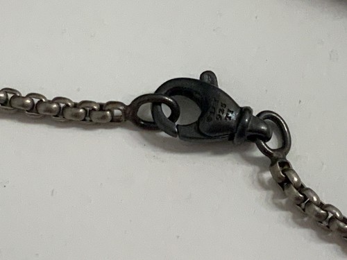 David Yurman Hombre 2.7mm Caja 22mm Cadena Collar Gris Titanio y Plata .925 - Imagen 3 de 10