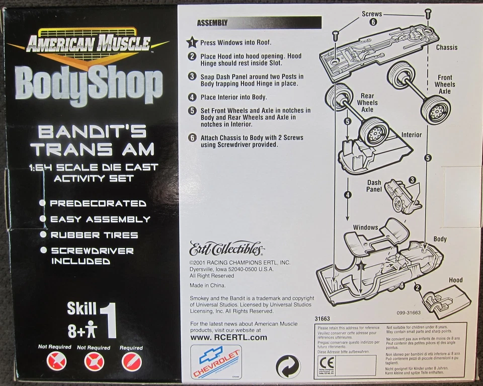 ERTL AMERICAN MUSCLE 1/64 BODY SHOP Smokey & the Bandit TRANS AM rare - Image 2 of 2