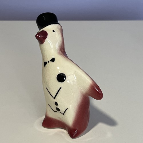 Sombrero de copa de pingüino coctelera de pimienta Nueva Inglaterra cerámica antropomórfica - Imagen 3 de 10