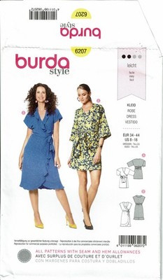 Misses' Dress Burda Style Sewing Craft Pattern 6207 8-18 NEW! FREE SHIPPING!