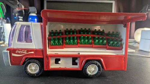 Vintage Coca-Cola Buddy L 1970's Red & White Pressed Steel Delivery Truck