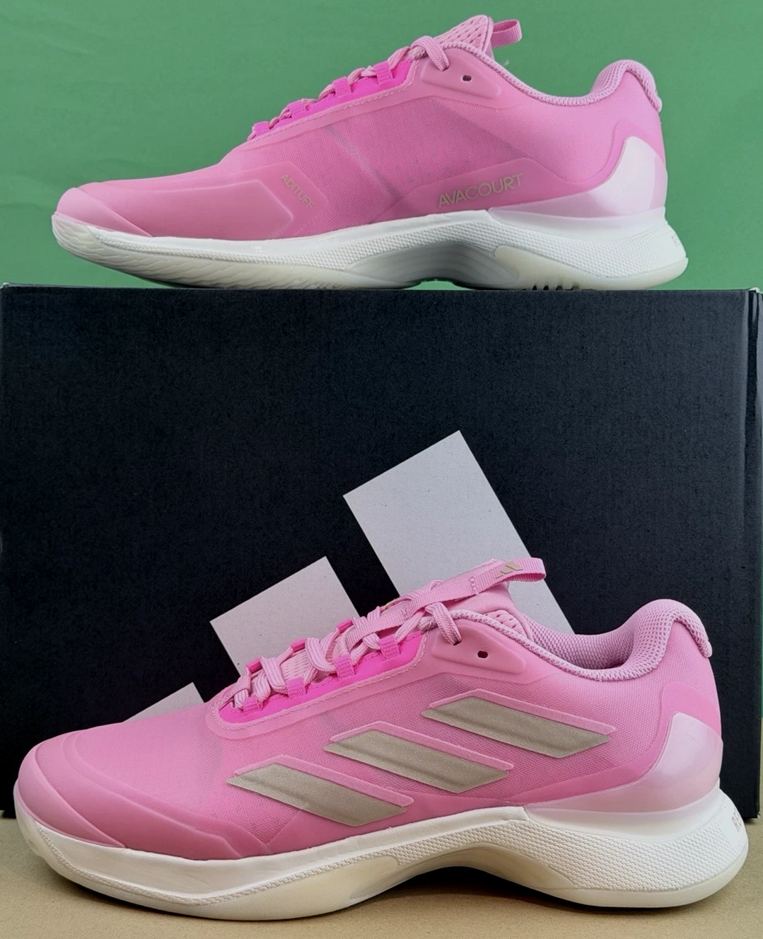 Adidas Avacourt 2 Womens Lightweight Tennis Shoes Pink/White Size 8 New W Box