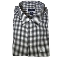 Club Room Men's Check Dress Shirt black/white XL $50