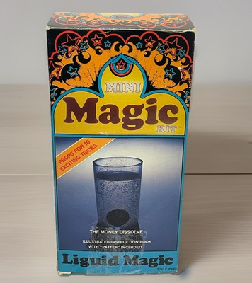 #ad Vtg Magic Trick Kit “Liquid Magic” Mystic Base Vanishing Milk Water Wizard 1982 $16.00