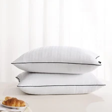 Set of 2 STANDARD SIZE Pillows for Sleeping - Good Support Soft Hotel Quality