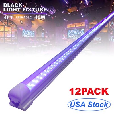 4 Ft UV Blacklight Bar Fixture 40W Works Great with UV Black Light Body Paint