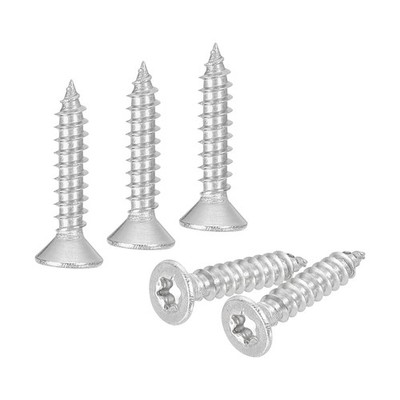 100Pcs M3 x 16mm 304 Stainless Steel Flat Head Torx Screws Fit T10 Bit Silver