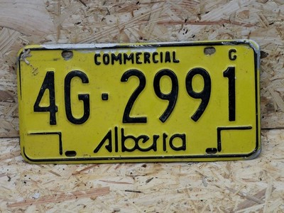 NUMMERNSCHILD KANADA - ALBERTA - COMMERCIAL - KENNZEICHEN CANADA 4G*2991