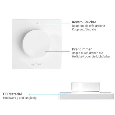 MiBoxer K1 Wand-Drehschalter Panel LED CCT - DIM 2.4GHZ _0,1_5