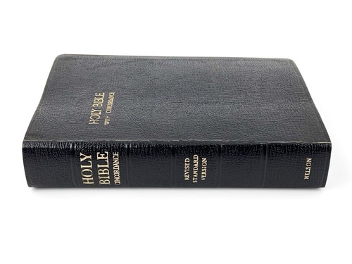 Vintage Holy Bible Revised Standard Version RSV 1952 Nelson Black Faux Leather - Foto 2 di 14