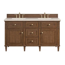 James Martin Vanities 424-V60D-3EMR Lorelai 60" Double Basin Wood - Mid-Century