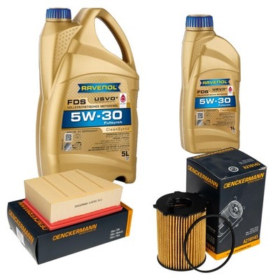 Inspektionspaket 6L RAVENOL 5W-30 für Ford Transit Courier Kasten Tourneo
