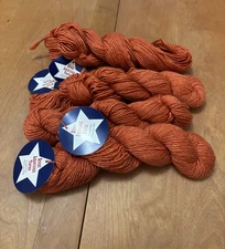 Lot of 4 Great American Yarns Orange Superfine Merino/Silk Blend Yarn Color #200