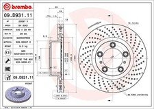 BREMBO 09.D931.11 Disque de frein pour PORSCHE