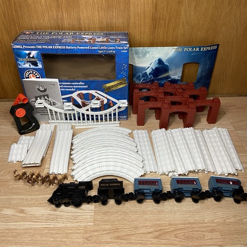 Juego de tren Lionel Polar Express Little Lines COMPLETO CON vías remotas FUNCIONA - Imagen 2 de 21