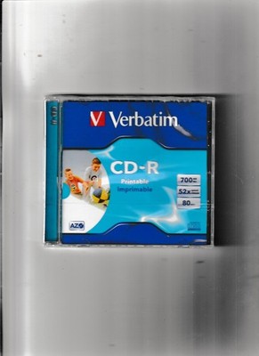 1 Verbatim CD-R 80 Minuten/700 MB/52x 80min beschreibbar Printable NEU OVP