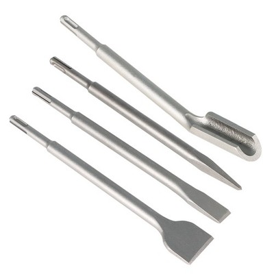 4 Pack SDS Plus Chisel Bits Durable Flat Chisel Grooving Chisel & Point Chisel