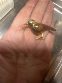 Vintage Cloisonne Miniature Bird Figurine