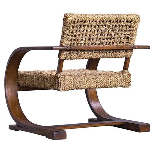 Uttermost Rehema Coastal Wood Accent Chair in Natural and Weathered Pecan - Picture 4 of 12