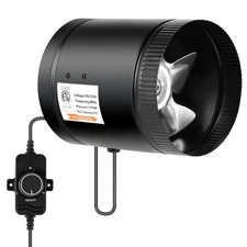 Simple Deluxe 6" Inline Booster Duct Fan 275 CFM with Speed Controller, Venti...