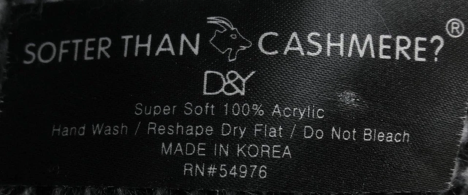 D&Y ¿MÁS SUAVE QUE LA CACHEMIRA? BUFANDA LARGA A CUADROS BLANCO Y NEGRO con FLECO * NUEVA SIN ETIQUETAS Foto 3 de 3