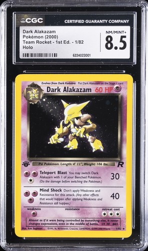 Dark Alakazam (1st Edition) graded CGC 8.5 for sale on eBay