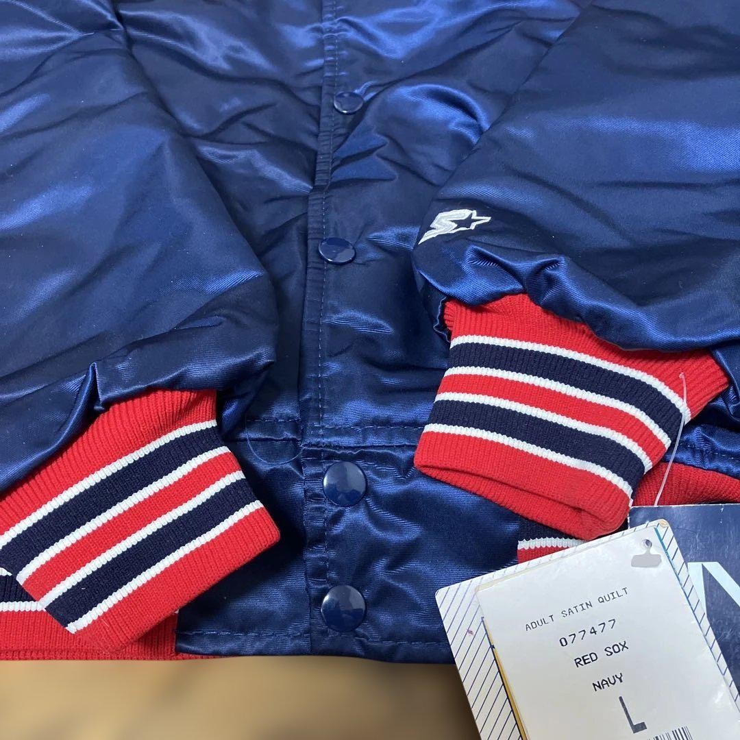 90s レッドソックス スタートジャケット Lサイズ Starter Boston Red Sox Satin Jacket L Navy 90s Vintage USA